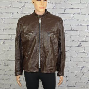 Mens Reed Sportswear cafe motorcycle style leather jacket